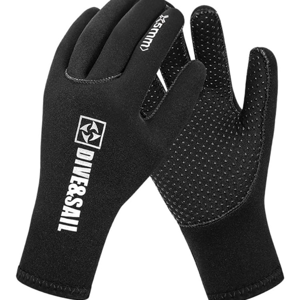 QISUO 5mm Diving Gloves,5MM Diving Gloves Warm Anti-Scratch UPF 50+ Sz Small
